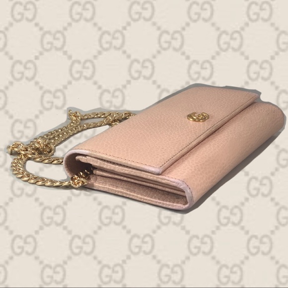 GUCCI Continental Wallet w/ Gold Chain - Picture 5 of 8